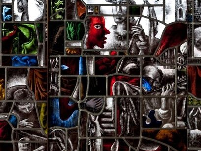 Werk van de nationaal en internationaal bekende Roermondse glazenier Joep Nicolas